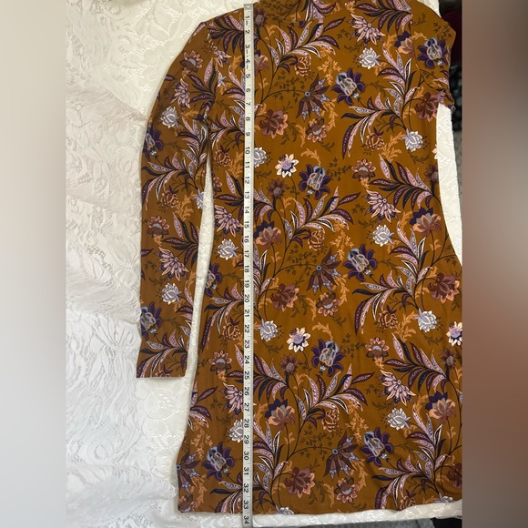 NWT Mudd brand Fall colored long sleeve Flare Dress with floral pattern - Picture 7 of 9